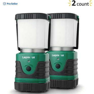 Lepro 2-Pack Rechargeable Camping Lanterns ,  LED 1000LM 4400mAh Long-Lasting Perfect Lantern Flashlight for Hurricane and Power Outage Emergency Backup