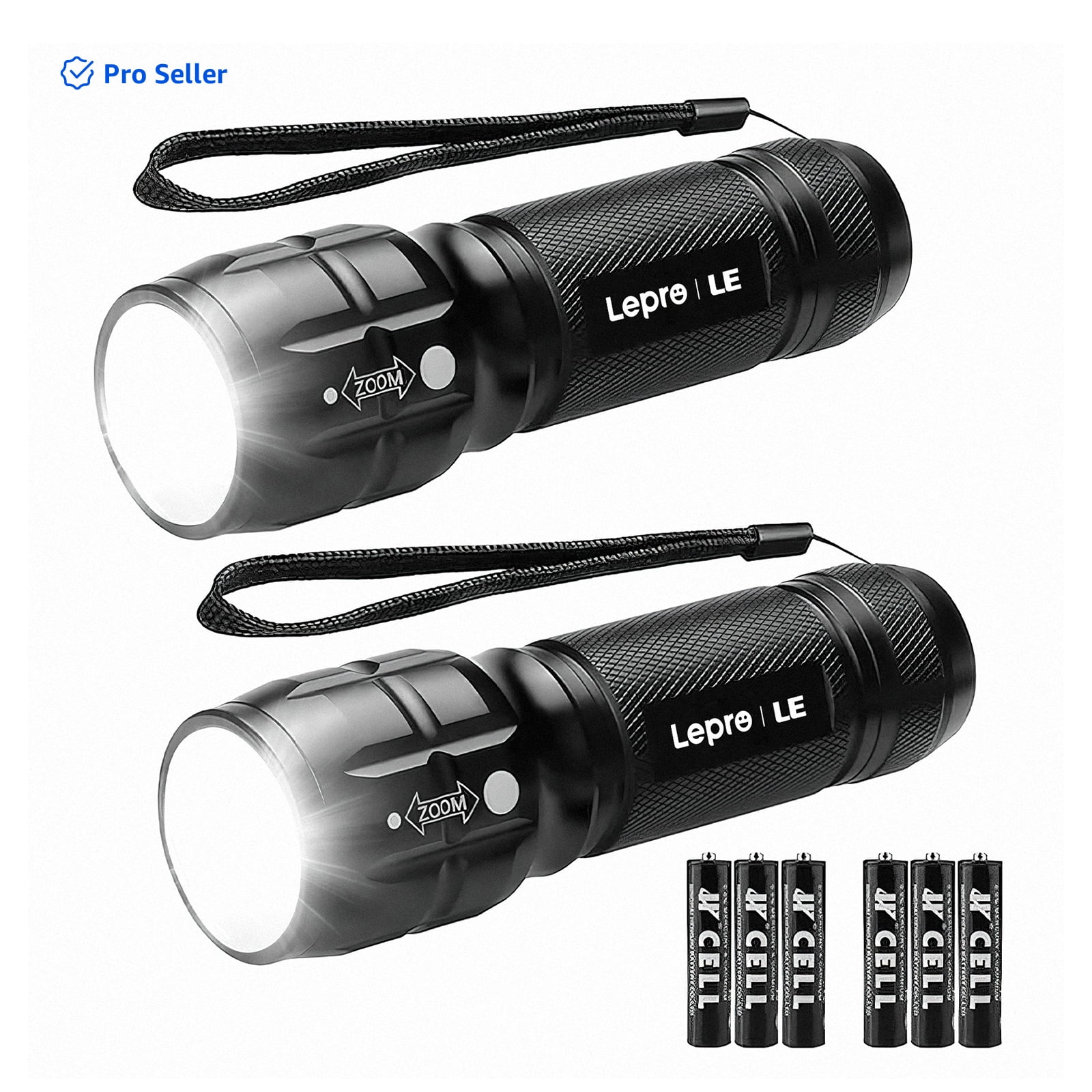 Walmart exclusive discounts  Walmart Black Friday Deals 2025 "Lepro LED Flashlight Set, 2-Pack, High Lumens, Zoomable, Waterproof, Military-Grade, 4.2""x1.2""x1.2"