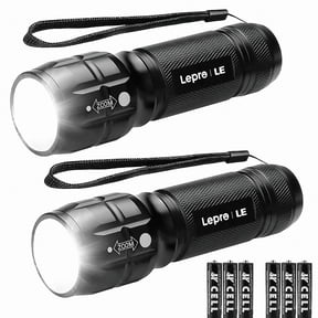 Lepro 2-Packs LED Flash Light High Lumens,1200012 Mini Multifunction Tactical Torch , Zoomable, Waterproof,  for Camping, Outdoor and Emergency Use