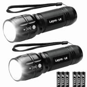 Lepro 2-Packs LED Flash Light High Lumens,1200012 Mini Multifunction Tactical Torch , Zoomable, Waterproof, for Camping, Outdoor and Emergency Use