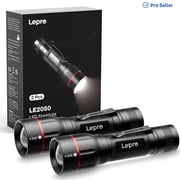 2-Packs LED Flashlights with Clip , LE2050 High Lumen, 5 Lighting Modes, Zoomable Waterproof Lightweight Flashlights for Emergencies,Camping,AAA Battery included deal from Walmart