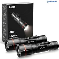 2-Pack Lepro High Lumen Lightweight LED Flashlights with Clip