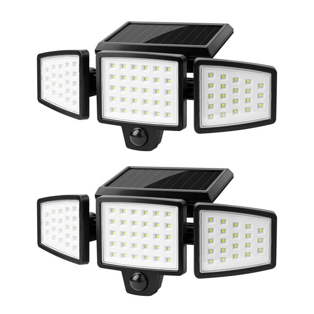 Lepro 2-Packs Solar Flood Lights for Outside, 6500K Outdoor Motion ...