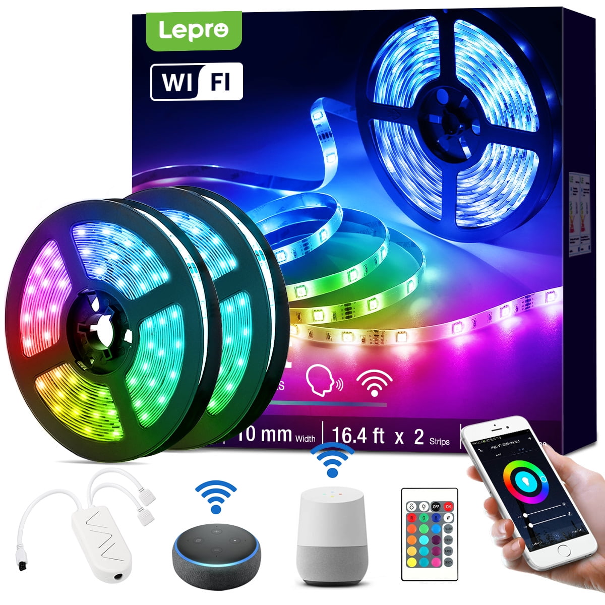 MOES WiFi RGB Strip LightSmart Controller Music Sync Colored Strips