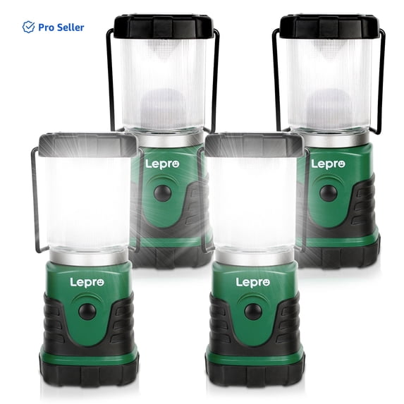 Lepro Camping Lanterns Mini , 330032 4-Pack, LED Battery Powered, 350 Lumens, Collapsible, IPX4 Water Resistant, Portable for Outdoor, Emergency, Hurricane, Storms, Power Outage