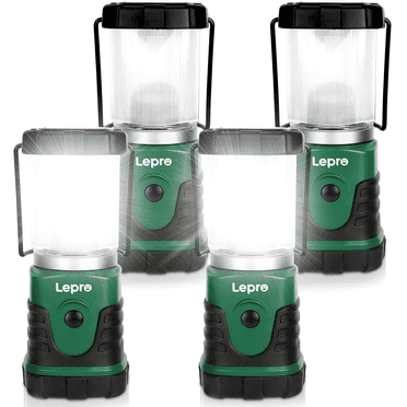Lepro 4-pack Camping Lanterns Mini ,  LED Battery Powered Light , 350lm,Collapsible, IPX4 Water Resistant, Outdoor Portable Lights for Emergency, Hurricane, Storms and Outages