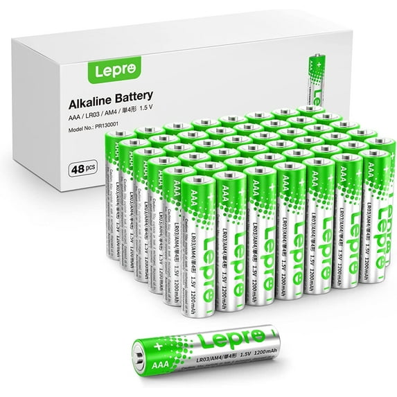 Lepro AAA Batteries 48-Pack Value Pack ,Triple A Alkaline Batteries, Anti-Leak, Anti-Corrosion, Ideal for Household and Business , Non-Rechargeable