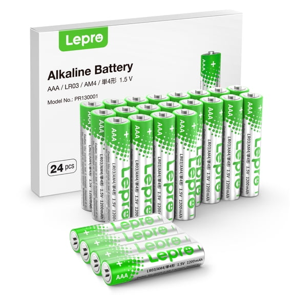 Lepro AAA Batteries 24-Pack Value Pack Triple A Alkaline Batteries, Anti-Leak, Anti-Corrosion, Ideal for Household and Business , Non-Rechargeable