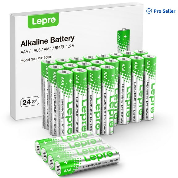 Lepro AAA Batteries 24-Pack Value Pack Triple A Alkaline Batteries, Anti-Leak, Anti-Corrosion, Ideal for Household and Business , Non-Rechargeable