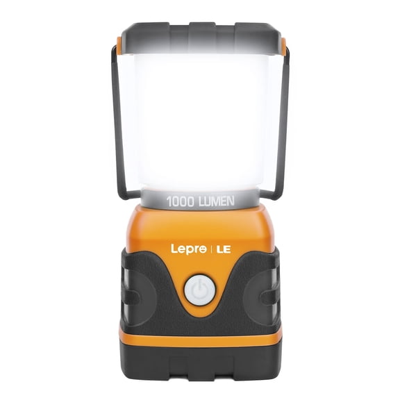 Lepro Camping Lantern, 1000 Lumen Camping Lights Battery Powered, Dimmable Warm White and Daylight Modes, Lantern and Flashlight for Power Cuts, Emergency Lighting, Hiking, Fishing, Tents,Orange
