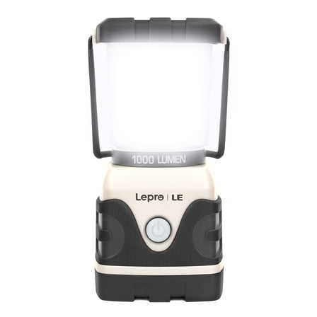 Lepro Camping Lantern, 1000 Lumen Camping Lights Battery Powered, Dimmable Warm White and Daylight Modes, Lantern and Flashlight for Power Cuts, Emergency Lighting, Hiking, Fishing, White