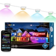 Lepro E1 AI Permanent Outdoor Lights 100FT, Smart RGB+IC Color Changing LED Eaves Lights APP Control Work with Alexa&Google Assistant (2.4 GHz WiFi), Waterproof for House, Garden, Christmas Decor