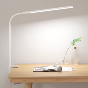 Lepro LED Clip-on Desk Lamp Dimmable USB Reading Light with Clamp 3 Color Modes 10 Brightness Levels Adjustable Flexible Gooseneck Table light for Home Office, Dorm, Headboard, Computer, Nail (White)