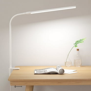 Lepro LED Clip-on Desk Lamp Dimmable USB Reading Light with Clamp 3 Color Modes 10 Brightness Levels Adjustable Flexible Gooseneck Table light for Home Office, Dorm, Headboard, Computer, Nail (White)
