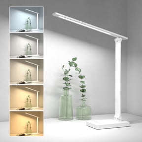 Lepro LED Desk Lamp Touch Control Metal Desk Light 9.5W 800lm 5 Color Modes 5 Brightness Levels Dimmable Home Office Desktop Lamp for Reading, Studying, Nail, College Dorm, White