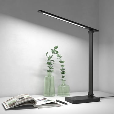 Lepro LED Desk Lamp Touch Control Metal Desk Light 9.5W 800lm 3 Color Modes 5 Brightness Levels Dimmable Home Office Desktop Lamp for Reading, Studying, Nail, College Dorm, Black