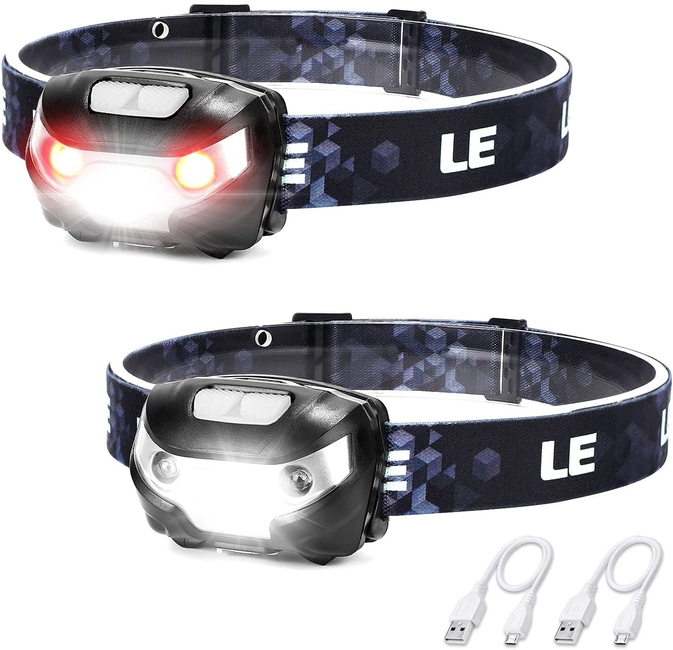 Lepro LED Headlamp Rechargeable L3200 High Lumen Super Bright LED Head Lamp  with Modes and White Red Light, Waterproof Forehead Flashlight for  Outdoor Camping, Hiking, Hunting, Running