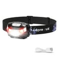 thumbnail image 1 of Lepro Rechargeable LED Headlamp, Super Bright Headlight with 5 Modes and Red Light, IPX4 Waterproof, USB Cable Included, for Camping and Hiking, 1 of 12