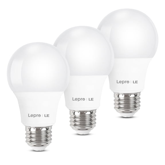 Lepro LED Light Bulbs 60W Eqv , Soft White 2700K, 9W 800LM Non-Dimmable A19 E26 Medium Base, 10000H Lifetime, 5 Pack