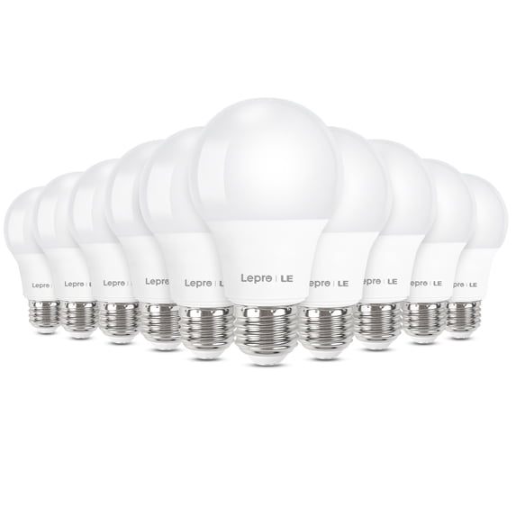 Lepro LED Light Bulbs 60 Watt Eqv Annual Save $6.12 per, Soft White 2700K, 9W 800 Lumens Non-Dimmable, A19 E26 Standard Medium Base, 10000 Hour Lifetime 3 Count