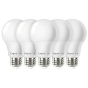 Lepro LED Light Bulbs 60 Watt Eqv Annual Save $6.12 per, 9W 800 Lumens Non-Dimmable, Daylight White 5000K, A19 E26 Standard Medium Base, 10000 Hour Lifetime 5 Count Pack of 1