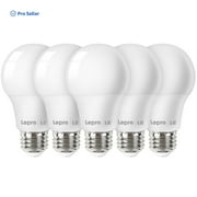 Lepro LED Light Bulbs 60 Watt Eqv Annual Save $6.12 per, 9W 800 Lumens Non-Dimmable, Daylight White 5000K, A19 E26 Standard Medium Base, 10000 Hour Lifetime 5 Count Pack of 1