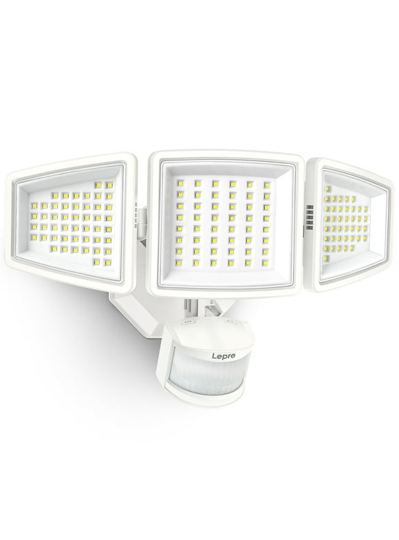 Lepro LED Motion Sensor Flood Lights for Outside Enhanced Home Security ,3200LM 27W,White