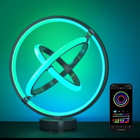 Lepro TB1 AI LED Table Lamps, Multicolor RGB Smart Bedside Lamp Dimmable, APP Control Alexa Google Compatible, LightBeats Music Sync for Bedroom, Living Room, Mother's Day, 2.4 GHz Wifi/Bluetooth