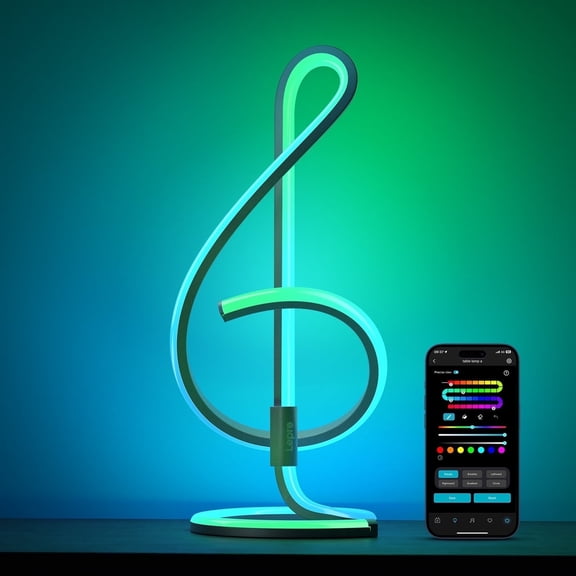 Lepro TB2 AI LED Table Lamp, Color Changing Nightstand Light, APP Control Alexa Google Compatible for Bedroom, Living Room, 2.4 Ghz Wifi/Bluetooth
