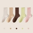 thumbnail image 1 of Lepsheexh Women Crew Socks, Ankle Socks for Women Breathable Solid Mid-Calf Socks, Warm Comfy Multi-Color Knit Socks for Daily Wearing, 1 of 3