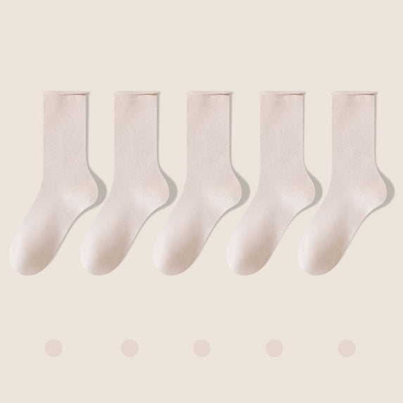 Lepsheexh Women Crew Socks, Women Ruffle Socks All-Season Solid Mid-Calf Socks, Snug Warm Multi-Color Breathable Casual Lifestyle Socks