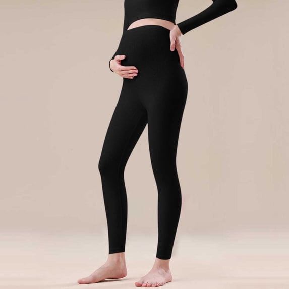 Lepsheexh Women’s Maternity Leggings Over The Belly Butt Lift Nursing Pants Soft Adjustable Waistband Pregnancy Yoga Pants