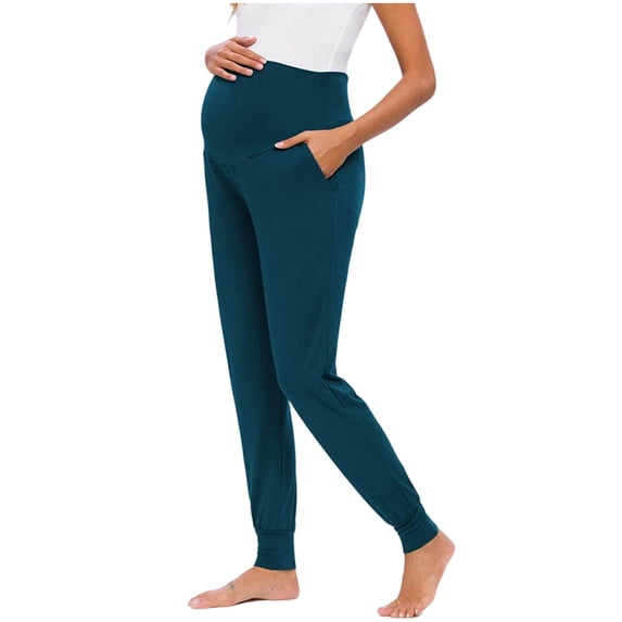 Lepsheexh Women's Maternity Leggings Over The Belly Buttery Soft Pregnancy Yoga Pants Womens Solid Color Activewear Workout Leggings