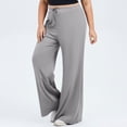 thumbnail image 1 of Lepsheexh Women's Wide Leg Pants Womens Plus Size Elastic Waist Casual Pants Loose Fit Solid Color Drawstring Sweatpants with Pockets, 1 of 6