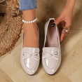 thumbnail image 1 of Lepsheexh Womens Loafers Shoes Plus Size Bow Decor Design Low Heel Soft Sole Comfortable Casual Daily Loafer Shoes for Women, 1 of 9