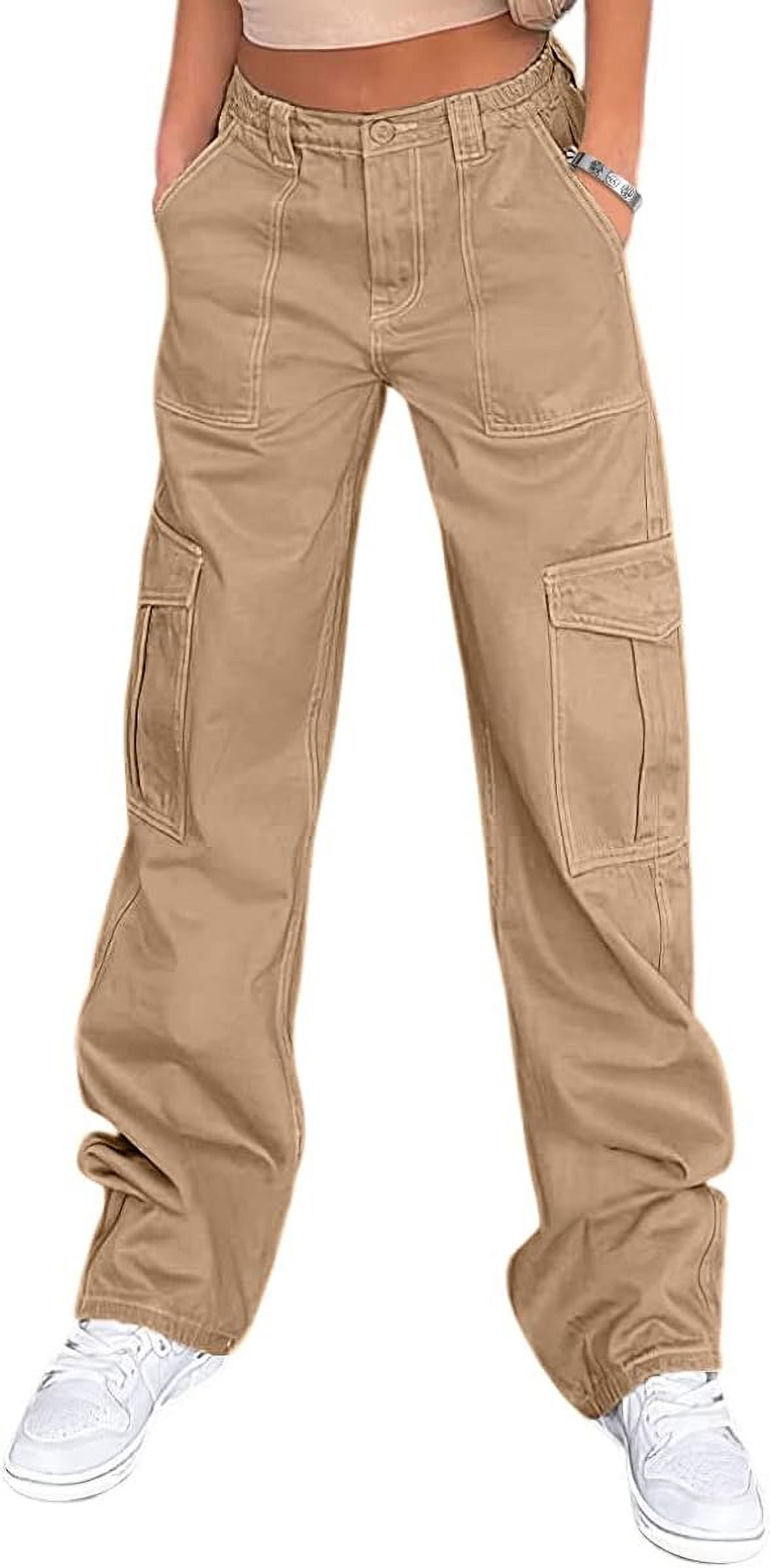 Lepunuo Cargo Pants for Women High Waisted Casual Pants Baggy Stretchy