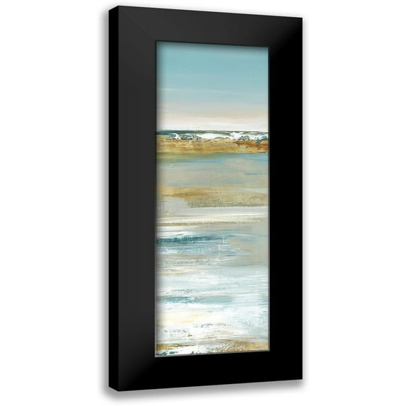 Lera 11x24 Black Modern Framed Museum Art Print Titled - Blue Horizon III