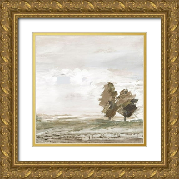 Lera 12x12 Gold Ornate Wood Framed with Double Matting Museum Art Print Titled - Morning Crisp I