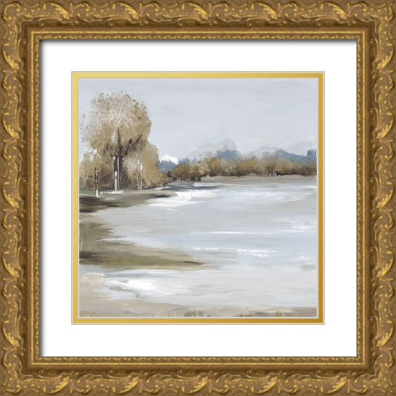 Lera 12x12 Gold Ornate Wood Framed with Double Matting Museum Art Print Titled - Tree Breeze