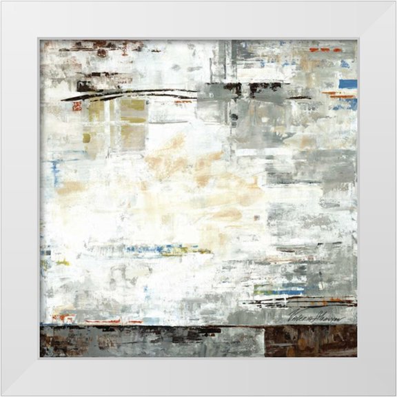 Lera 12x12 White Modern Wood Framed Museum Art Print Titled - Grey Zone I