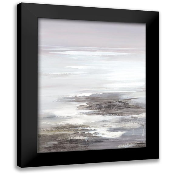 Lera 12x14 Black Modern Framed Museum Art Print Titled - Neutral Seascape II