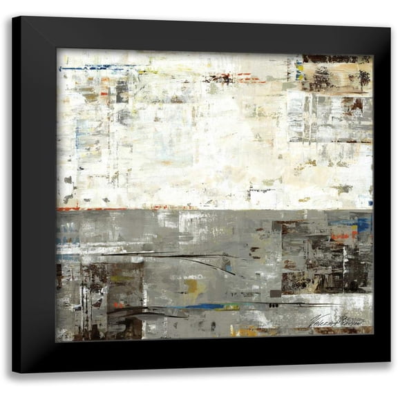 Lera 15x15 Black Modern Framed Museum Art Print Titled - Grey Zone II