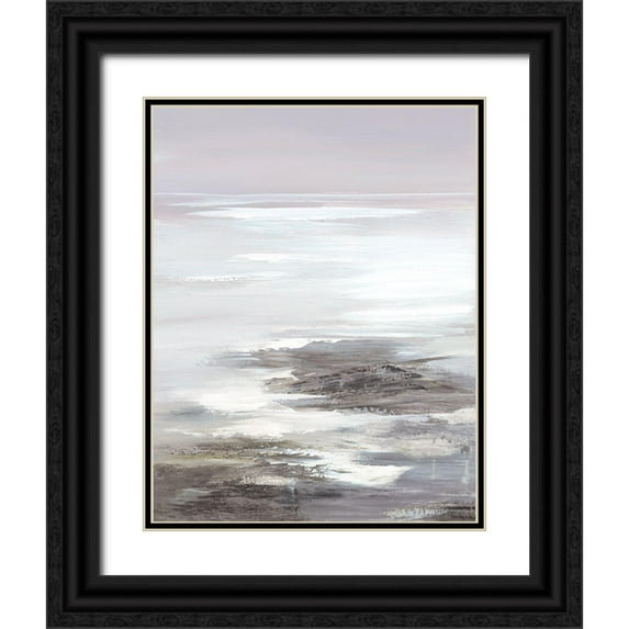 Lera 15x18 Black Ornate Wood Framed with Double Matting Museum Art Print Titled - Neutral Seascape II
