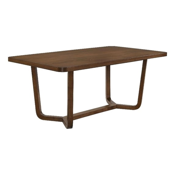 Lere Dining Table-Antique Style Brown Wood-Spacious 71 Inch Rectangular Top