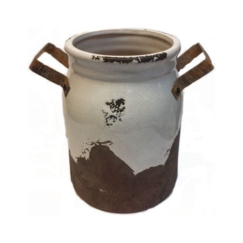 Lerman Décor Ceramic Rustic Crock Vase, 1 Each