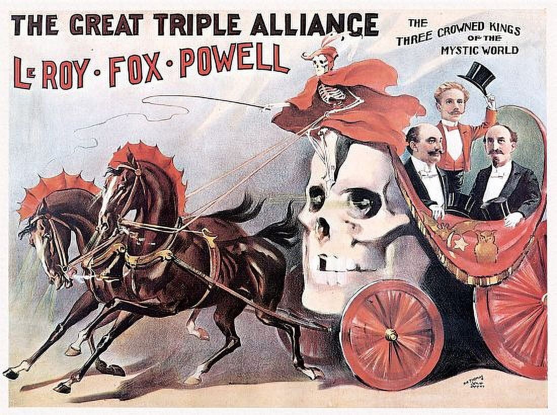 Leroy Fox Powell 3 Magicians Magic Canvas Art - (36 x 54)