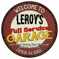 thumbnail image 1 of Leroy's Full Service Garage 14" Round Metal Sign Man Cave Decor 100140037198, 1 of 1