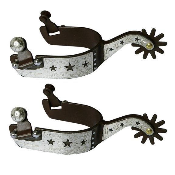Lerpwige 1 Pair of Western Styles Spur Features Engraved Detail for Equestrians Use