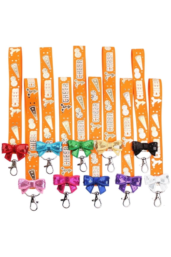10 Pieces Cheer Squad Keyrings Vibrant Colors Sturdy Polyester Material Secure And Portable For Everyday Use