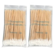 Lerpwige 100/200Pcs 6 Inch Long Wooden Handle Cotton Swabs Single-Head Cleaning Sterile Sticks Applicator for Wound Clean Makeup